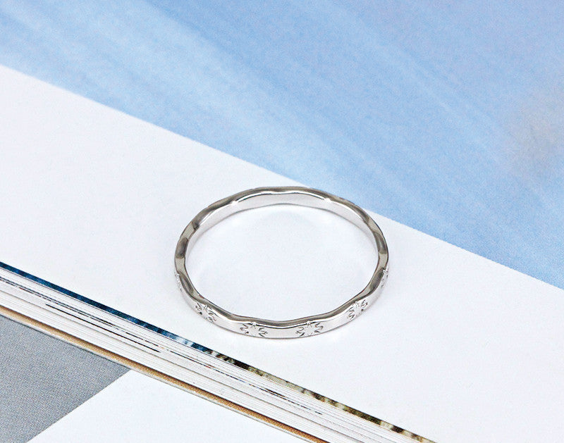 Sterling Silver Ring 925 Geometric Design For Women Creative Trendy Simple Retro Modern Jewelry Everyday Style