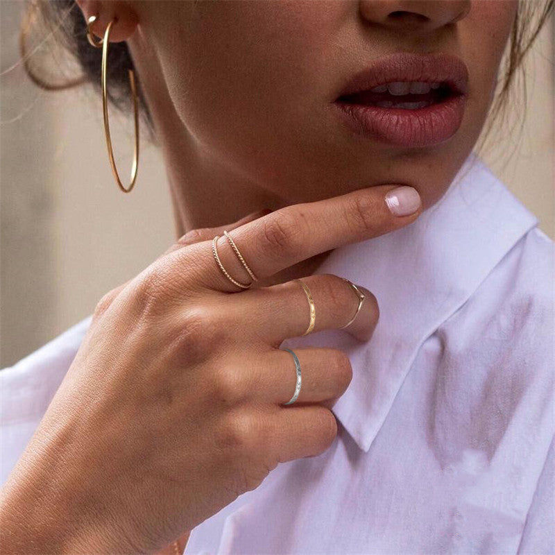 Sterling Silver Ring 925 Geometric Design For Women Creative Trendy Simple Retro Modern Jewelry Everyday Style