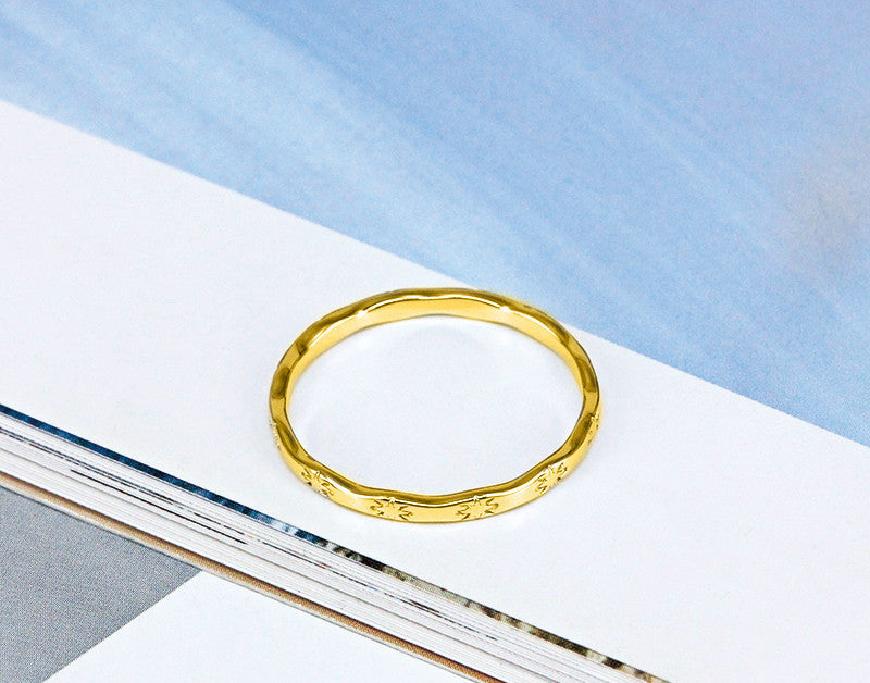 Sterling Silver Ring 925 Geometric Design For Women Creative Trendy Simple Retro Modern Jewelry Everyday Style