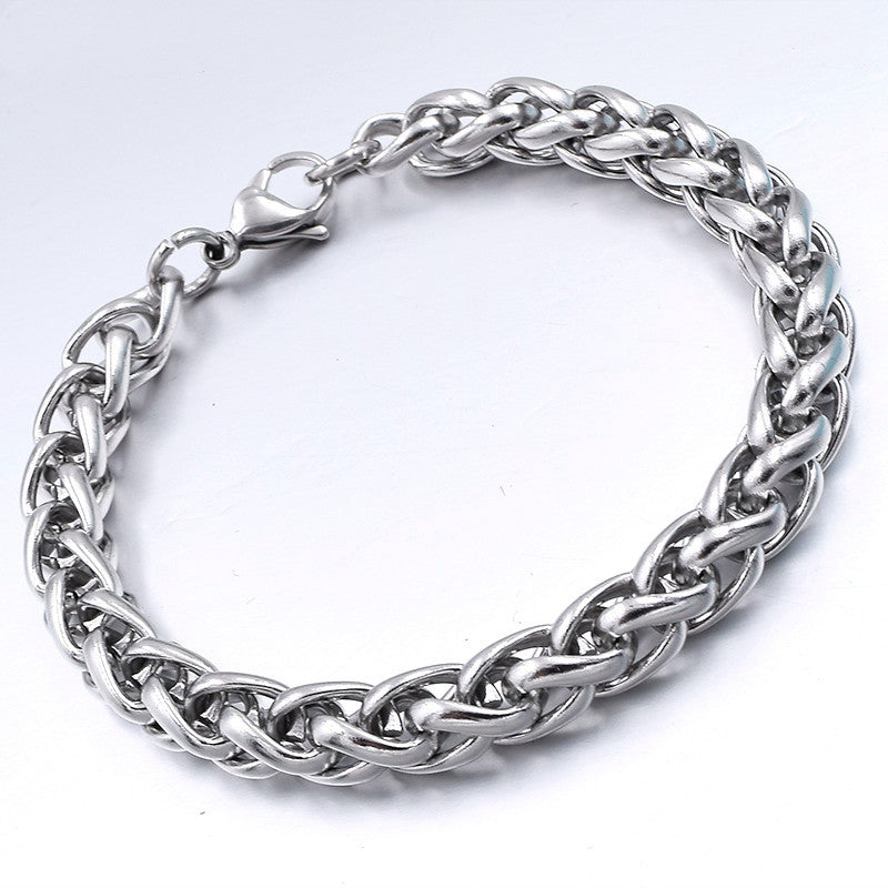 Men Titanium Steel Bracelet Geometric Flower Basket Design Polished Finish Bracelet Stylish Gift For Men Style