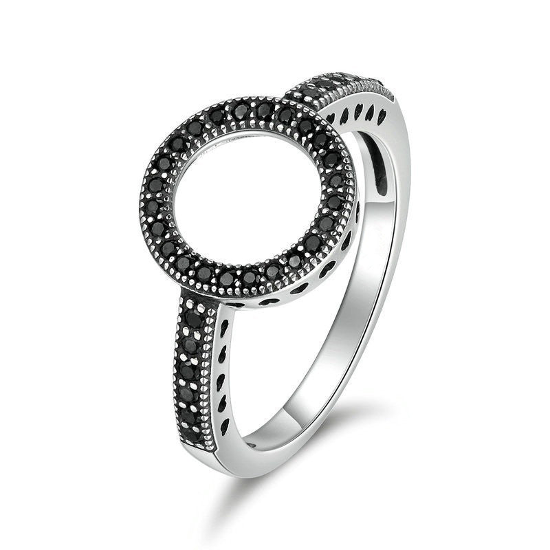 Electroplated Alloy Ring With Diamond Halo Individually Packed Trendy Design Jewelry For Women And Girls Style