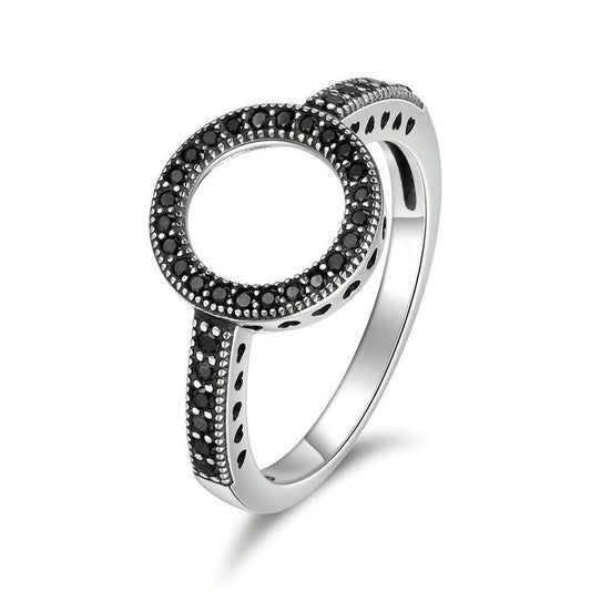 Electroplated Alloy Ring With Diamond Halo Individually Packed Trendy Design Jewelry For Women And Girls Style