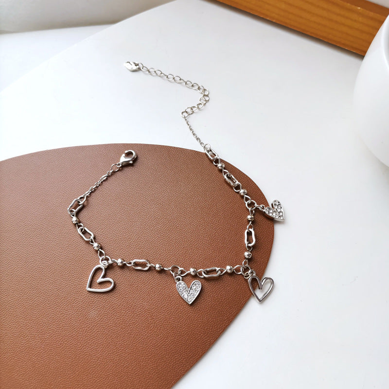 Womens Bracelet Heart Shaped Design Alloy Electroplating 18cm Chain 5cm Extender Fashion Jewelry Love Bracelet