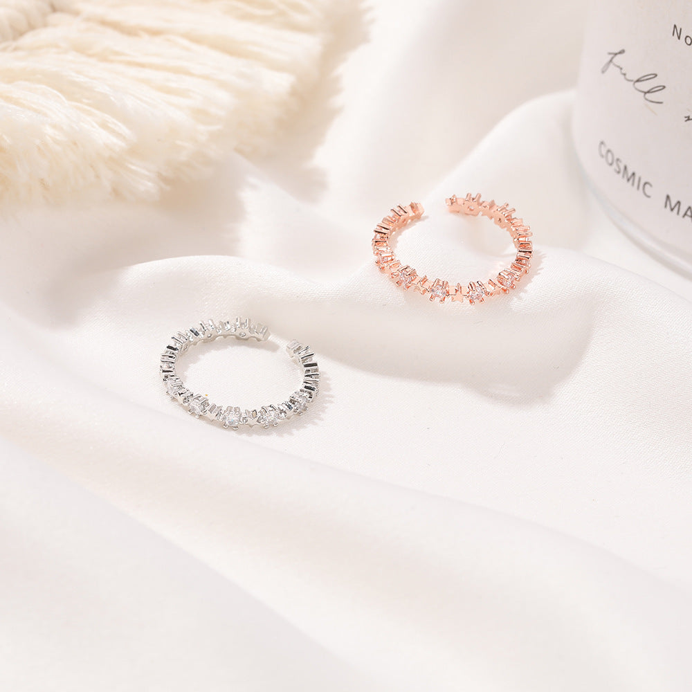 Copper Zircon Five Pointed Star Ring For Index Finger Gift