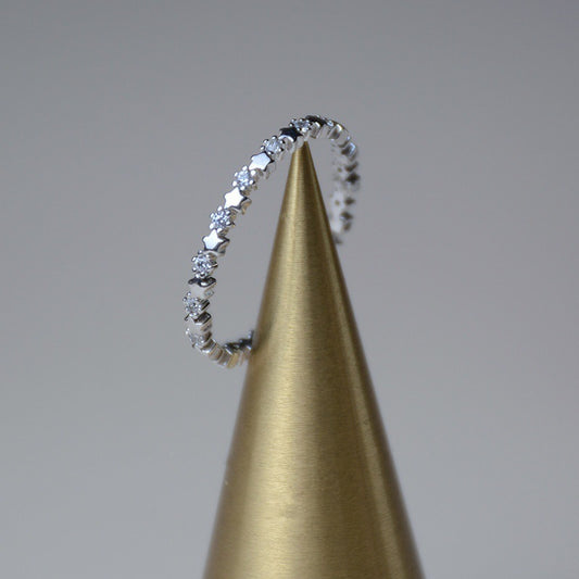 Electroplated Alloy Ring Star Zircon Inlay Wedding Jewelry Individually Packed Customizable Universal Ring For