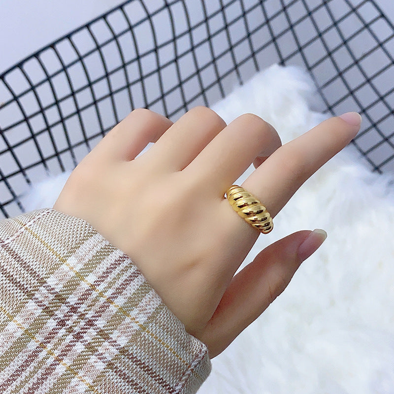 Womens Adjustable Copper Ring Simple Open Design Index Finger Ring Gift Packaging Silver and Gold Tone Fashion