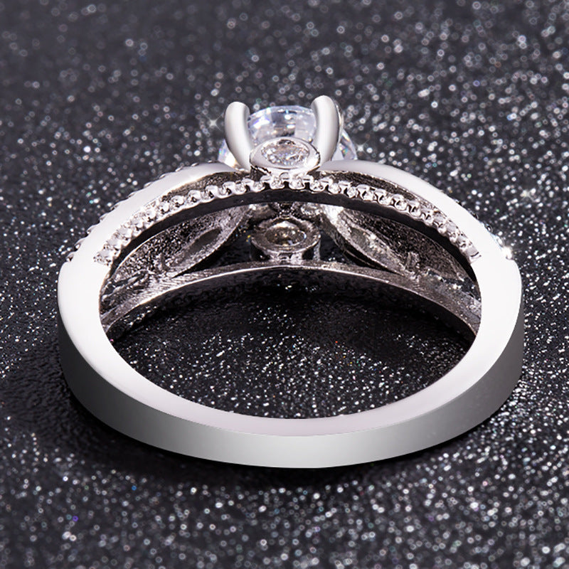 Angel Wings Zircon Gold Ring Copper Jewelry For Ladies Creative European Styles Factory Directly Sales Elegant