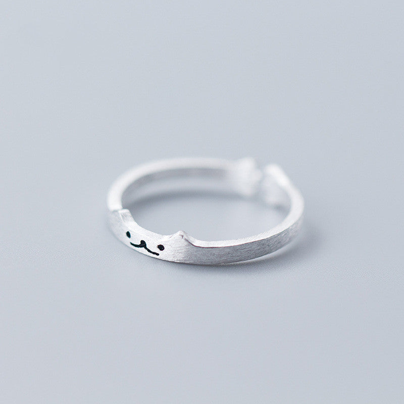 Sterling Silver Kitten Ring Cat Ring For Women 925 Silver