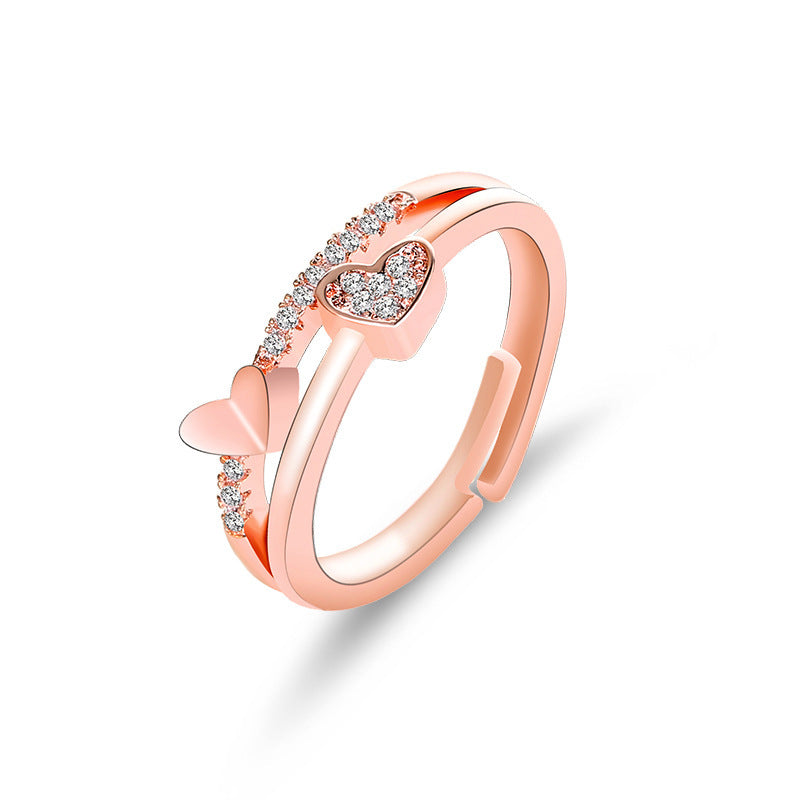 Copper Zircon Five Pointed Star Ring For Index Finger Gift