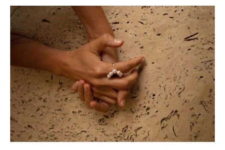 Womens Gold Plated Ring With Pearl Inlay Adjustable Open Fashion Jewelry Gift For Her Elegant Jewelry Gift Set