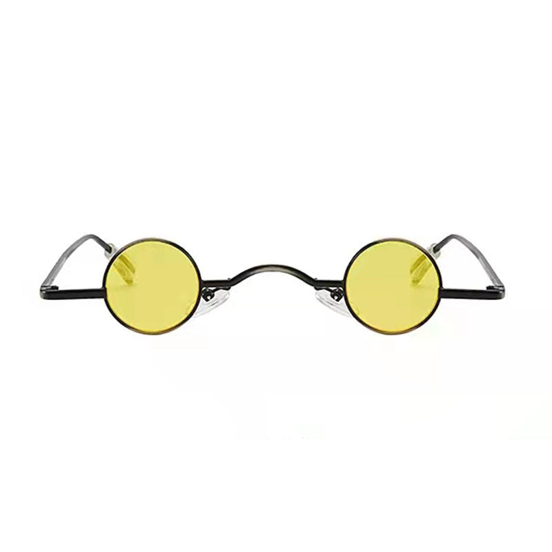 Unisex Retro Round Sunglasses Vintage Metal Frame Eyewear With PC Lenses High Visibility Lens Rate All Weather