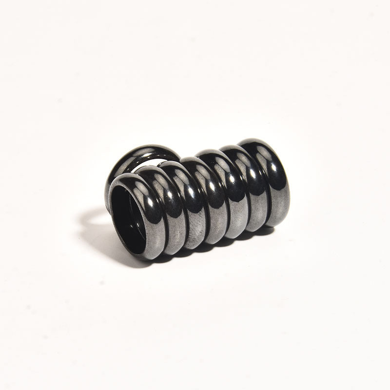 Unisex Hematite Magnetic Ring Geometric Design European American Fashion Individually Packed Rings Souvenir Gift