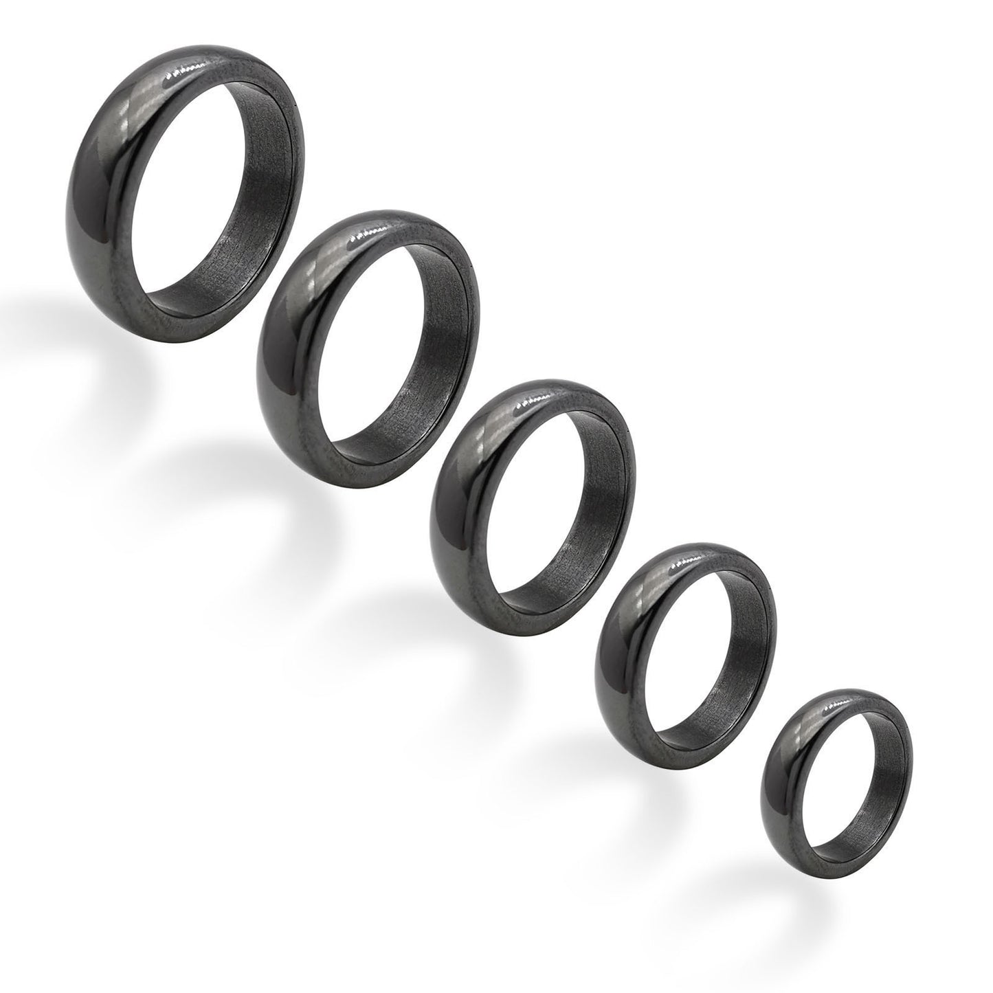 Unisex Hematite Magnetic Ring Geometric Design European American Fashion Individually Packed Rings Souvenir Gift