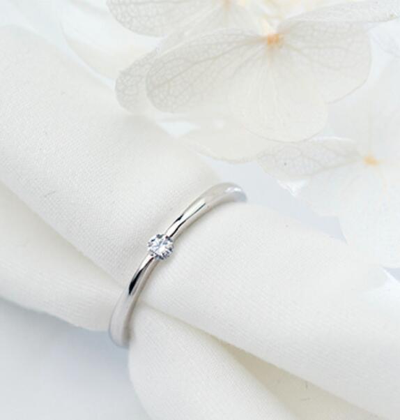 S925 Silver Ring Female Korean Fashion Temperament Single Diamond Ring Ring Personality Simple Ring Child J3237
