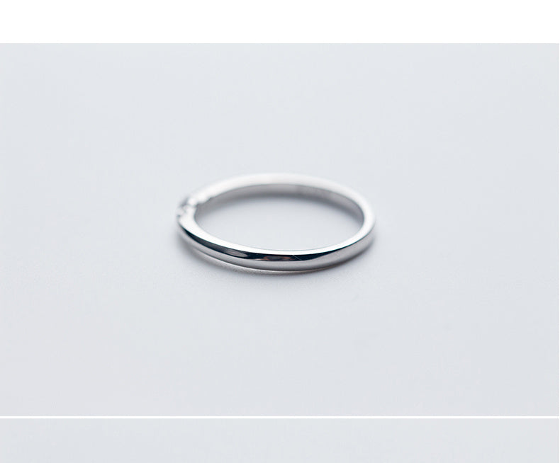 S925 Silver Ring Female Korean Fashion Temperament Single Diamond Ring Ring Personality Simple Ring Child J3237