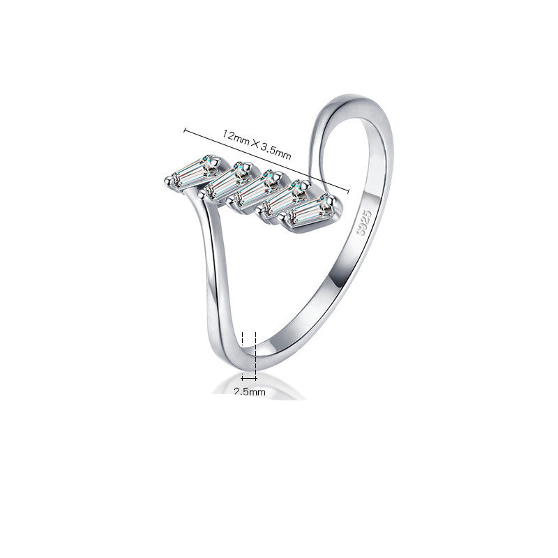 Sterling Silver Geometric Ring For Women S925 Minimalist Index Finger Fine Jewelry Elegant Everyday Accessories
