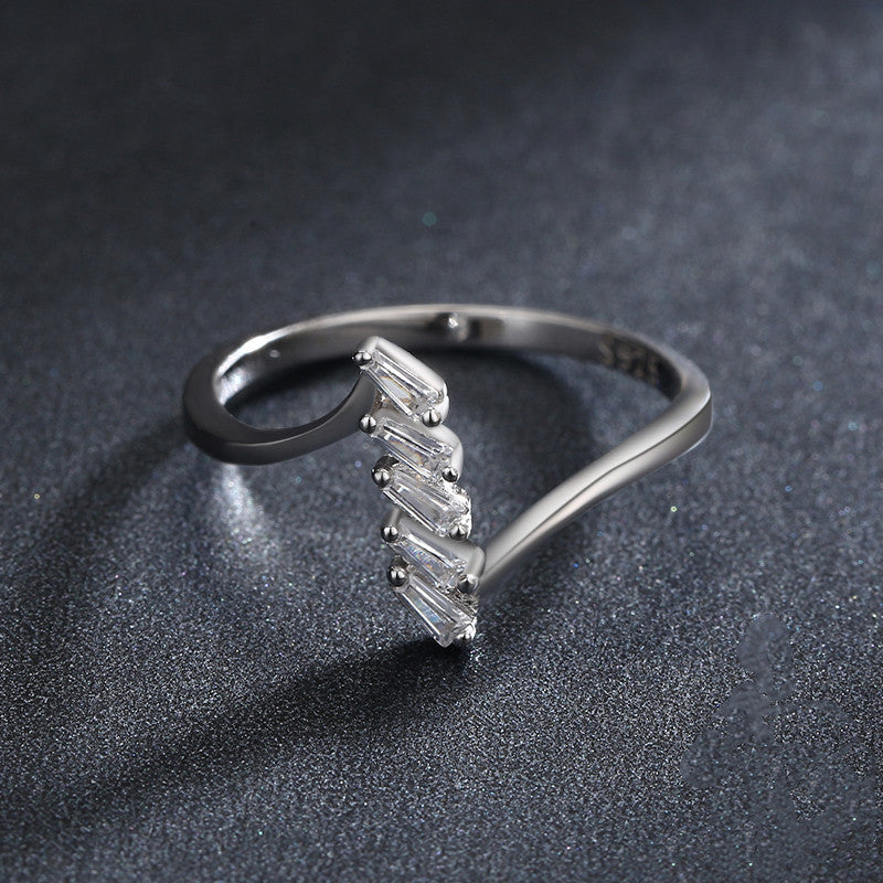 Sterling Silver Geometric Ring For Women S925 Minimalist Index Finger Fine Jewelry Elegant Everyday Accessories