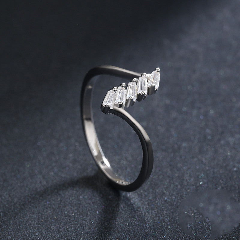 Sterling Silver Geometric Ring For Women S925 Minimalist Index Finger Fine Jewelry Elegant Everyday Accessories