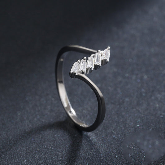 Sterling Silver Geometric Ring For Women S925 Minimalist Index Finger Fine Jewelry Elegant Everyday Accessories