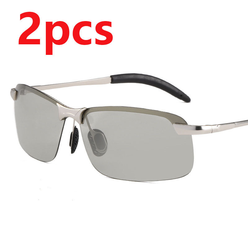 Polarized Day And Night Vision Glasses Metal Frame Resin Lenses For Driving And Fishing Sunglasses Black UV400