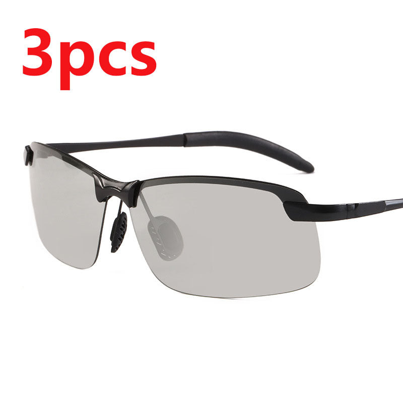 Polarized Day And Night Vision Glasses Metal Frame Resin Lenses For Driving And Fishing Sunglasses Black UV400