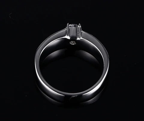 Womens Colorful Zircon Ring Inlaid Gems Titanium Steel Jewelry Geometric Design Fashion Accessory For Women Gem Stone