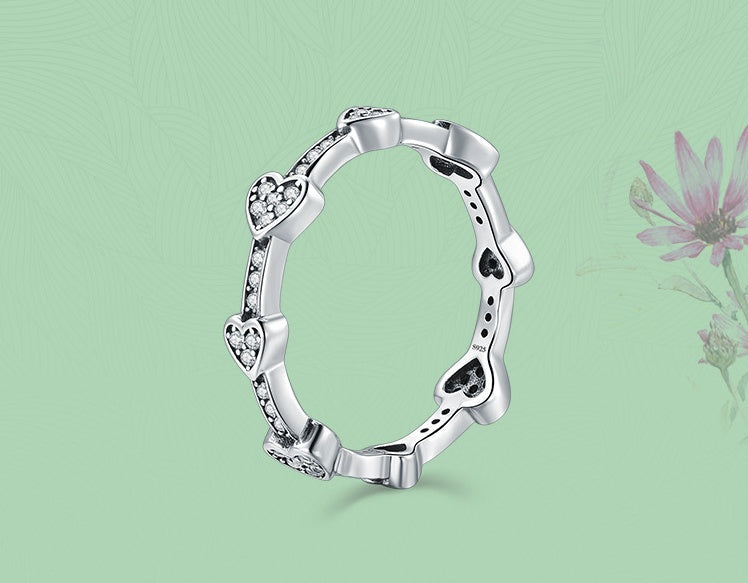Womens Heart Ring With Diamond Accent 925 Sterling Silver Micro Inlay Design Elegant Jewelry For Daily Wear Today
