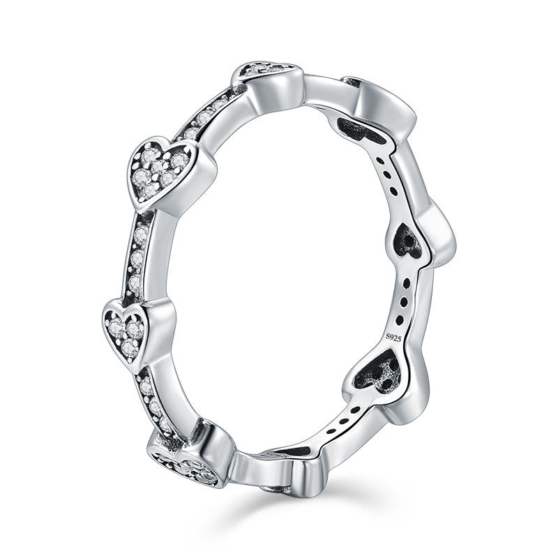 Womens Heart Ring With Diamond Accent 925 Sterling Silver Micro Inlay Design Elegant Jewelry For Daily Wear Today