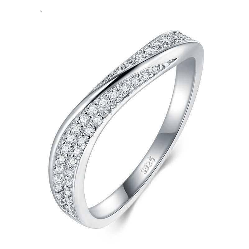 Womens Sterling Silver Ring Geometric Irregular Design Elegant Electroplated Jewelry Gem Suitable For Everyday Wear