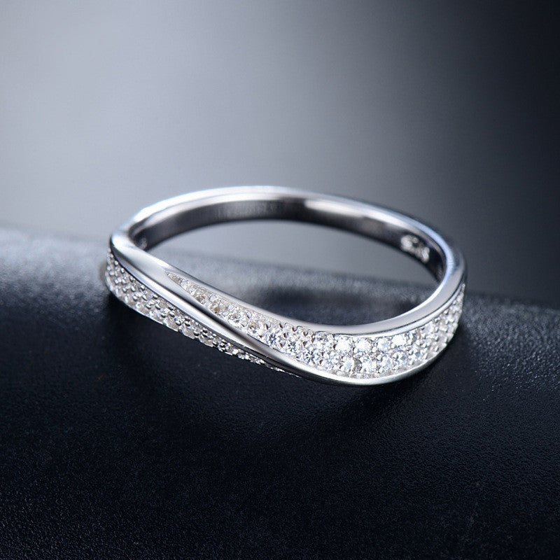 Womens Sterling Silver Ring Geometric Irregular Design Elegant Electroplated Jewelry Gem Suitable For Everyday Wear