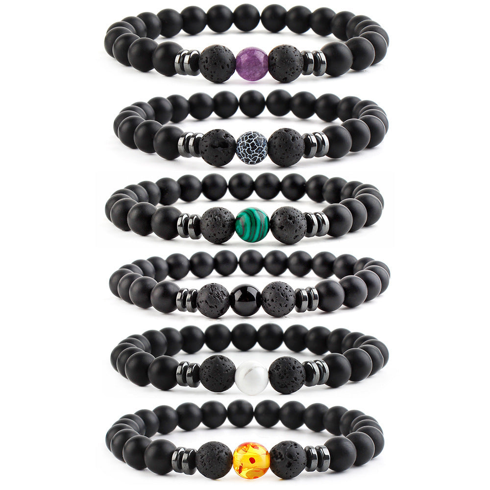 Stone Bead8mm Chakra Bracelet For Women And Men Seven Chakra Balancing Beaded Elastic Yoga Meditation Bracelet