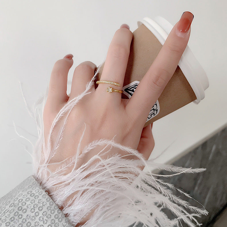 Star Ring Korean Fashion Jewelry Electroplated Copper Ring Individually Packed Travel Gift For Her Starry Ring