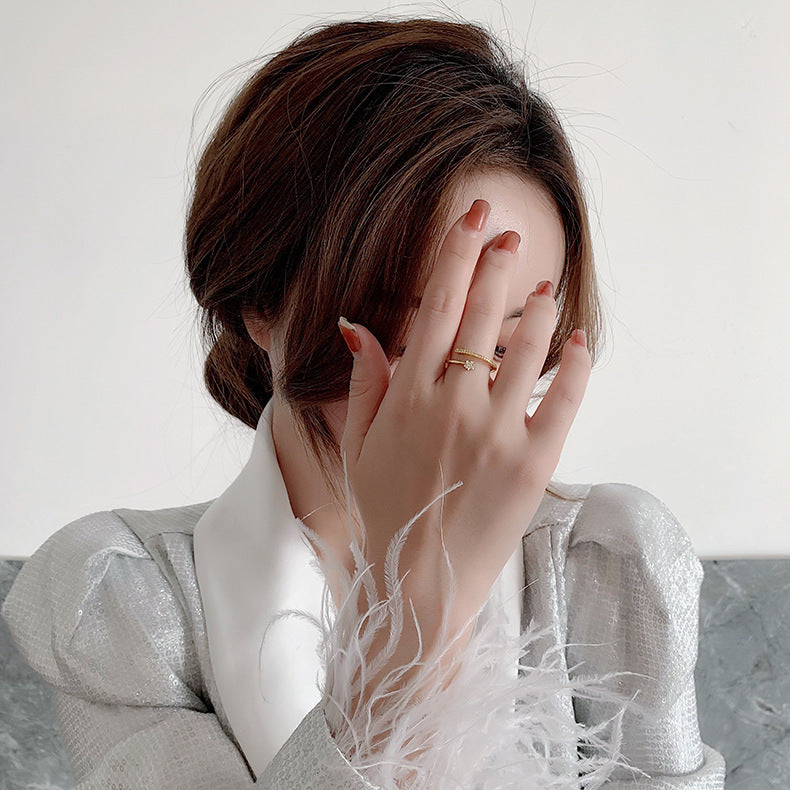 Star Ring Korean Fashion Jewelry Electroplated Copper Ring Individually Packed Travel Gift For Her Starry Ring