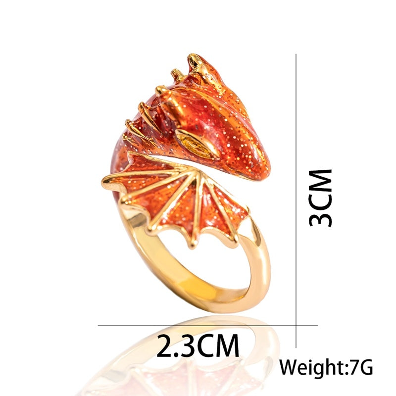 Unisex Snake Rings Dripping Oil Us Exaggerated Three Dimensional Alloy Electroplated Adjustable Fashion Jewelry