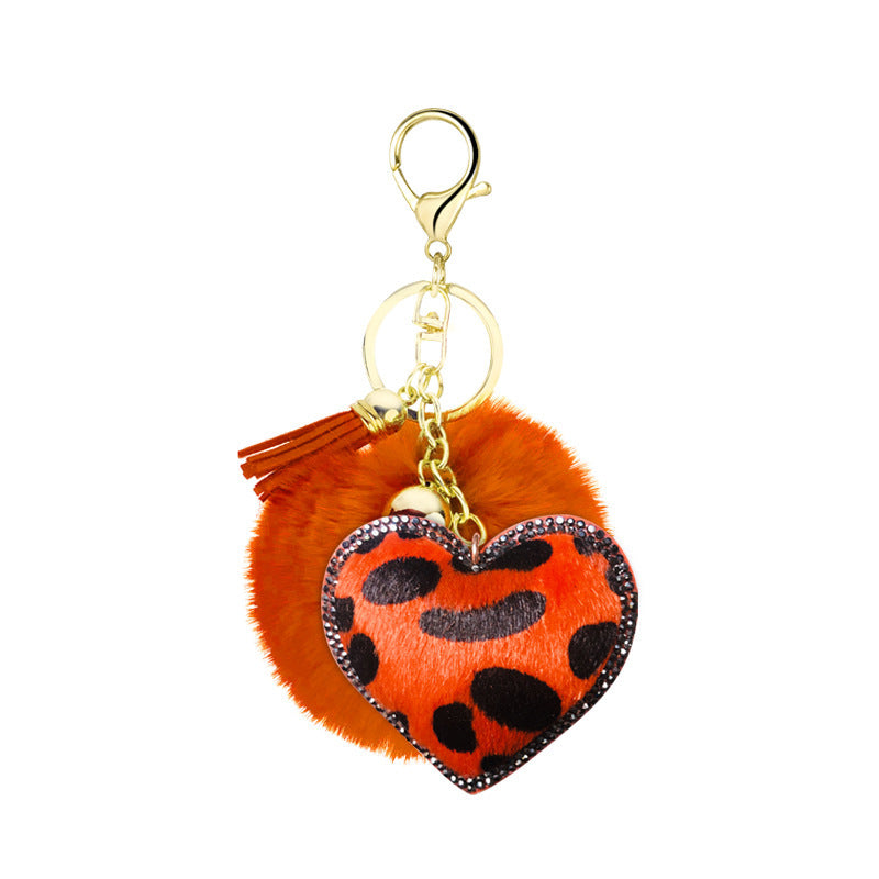 Leopard Rhinestone Keychain Pendant Car Decoration Stylish Keyring Charm Handbags Purses Backpacks Gift Glamor