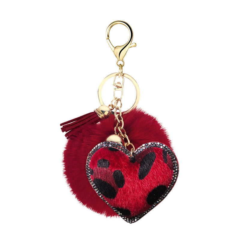 Leopard Rhinestone Keychain Pendant Car Decoration Stylish Keyring Charm Handbags Purses Backpacks Gift Glamor