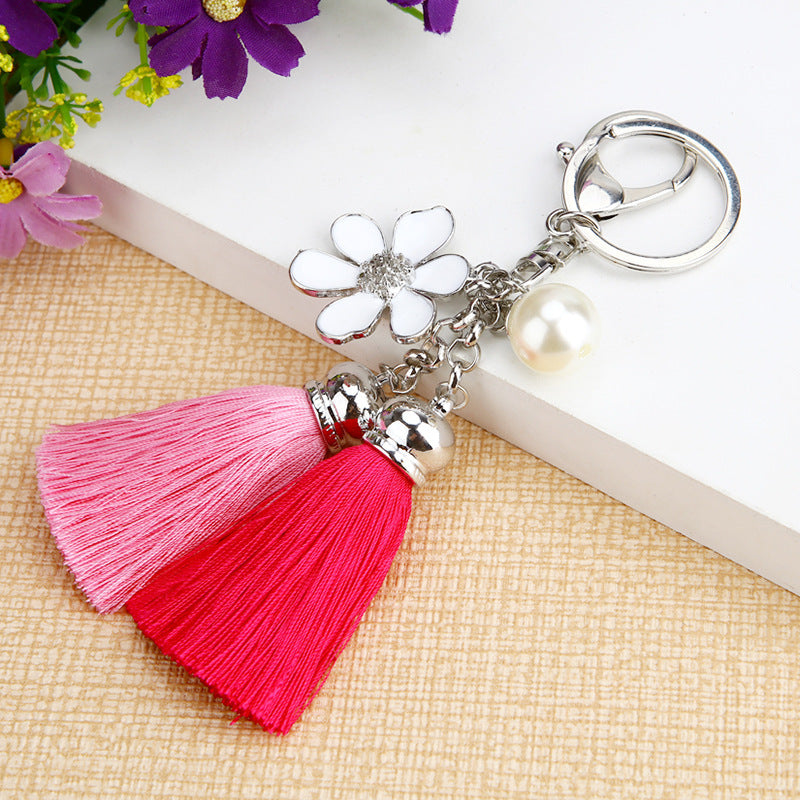 Metal Flower Keychain Pendant For Car Keys Individually Packed Accessories Unisex Metal Key Chain Stylish Bag Charm
