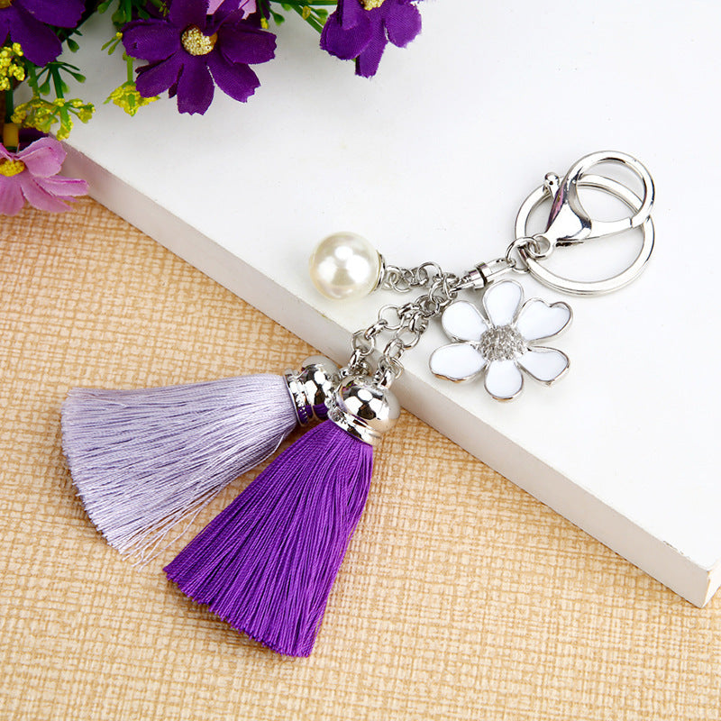 Metal Flower Keychain Pendant For Car Keys Individually Packed Accessories Unisex Metal Key Chain Stylish Bag Charm