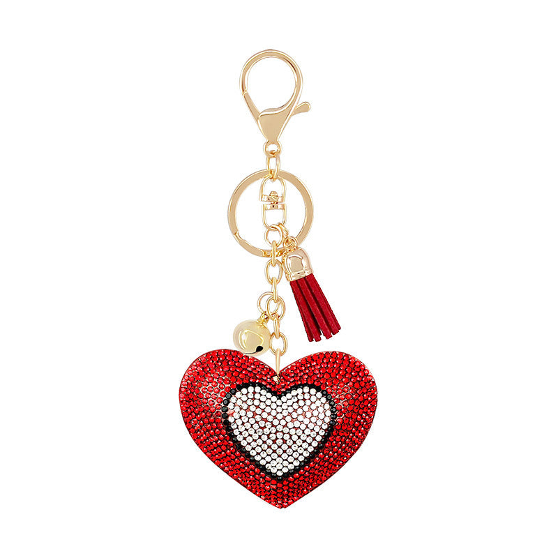 Christmas Velvet Diamond Keychain Rhinestone Ornament Gift
