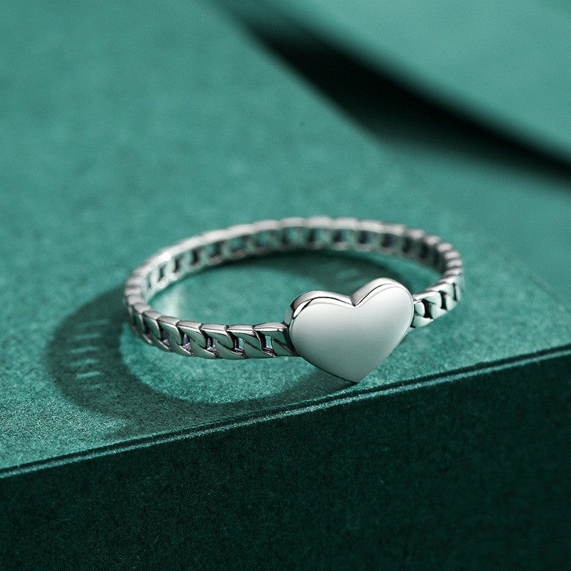Sterling Silver Heart Shaped Ring Love Gift 925 Jewelry For Women Classic Timeless Accessory For Her Gift Idea