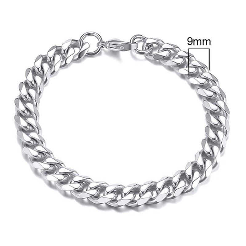 Unisex Bracelet Stainless Steel Gold Plated Simple Geometric Cuban Chain Design Packed Jewelry For Men Jewelry