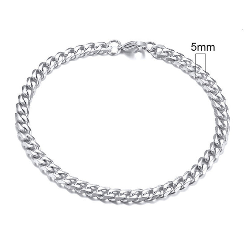 Unisex Bracelet Stainless Steel Gold Plated Simple Geometric Cuban Chain Design Packed Jewelry For Men Jewelry