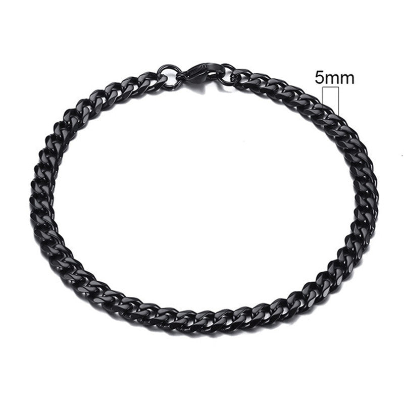 Unisex Bracelet Stainless Steel Gold Plated Simple Geometric Cuban Chain Design Packed Jewelry For Men Jewelry