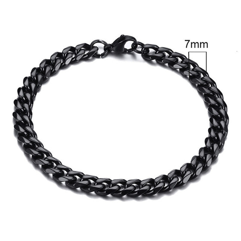 Unisex Bracelet Stainless Steel Gold Plated Simple Geometric Cuban Chain Design Packed Jewelry For Men Jewelry