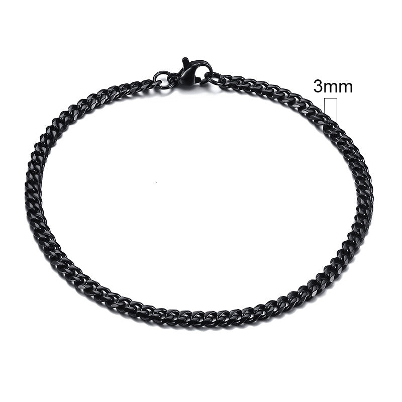 Unisex Bracelet Stainless Steel Gold Plated Simple Geometric Cuban Chain Design Packed Jewelry For Men Jewelry