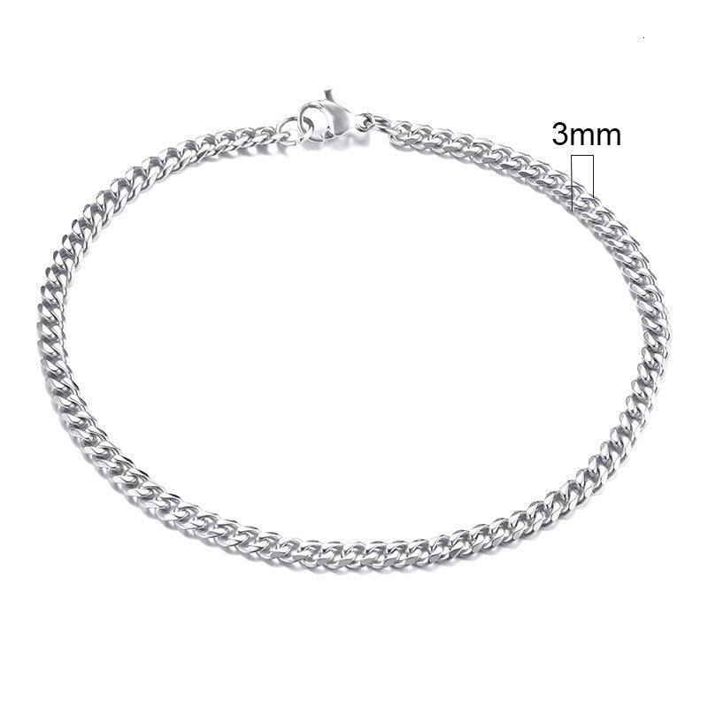 Unisex Bracelet Stainless Steel Gold Plated Simple Geometric Cuban Chain Design Packed Jewelry For Men Jewelry