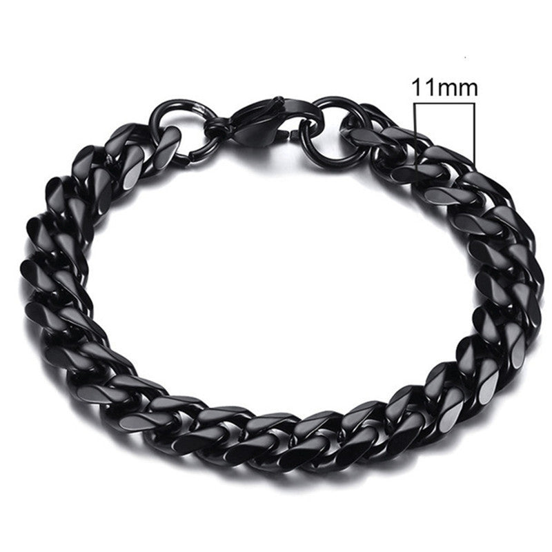 Unisex Bracelet Stainless Steel Gold Plated Simple Geometric Cuban Chain Design Packed Jewelry For Men Jewelry