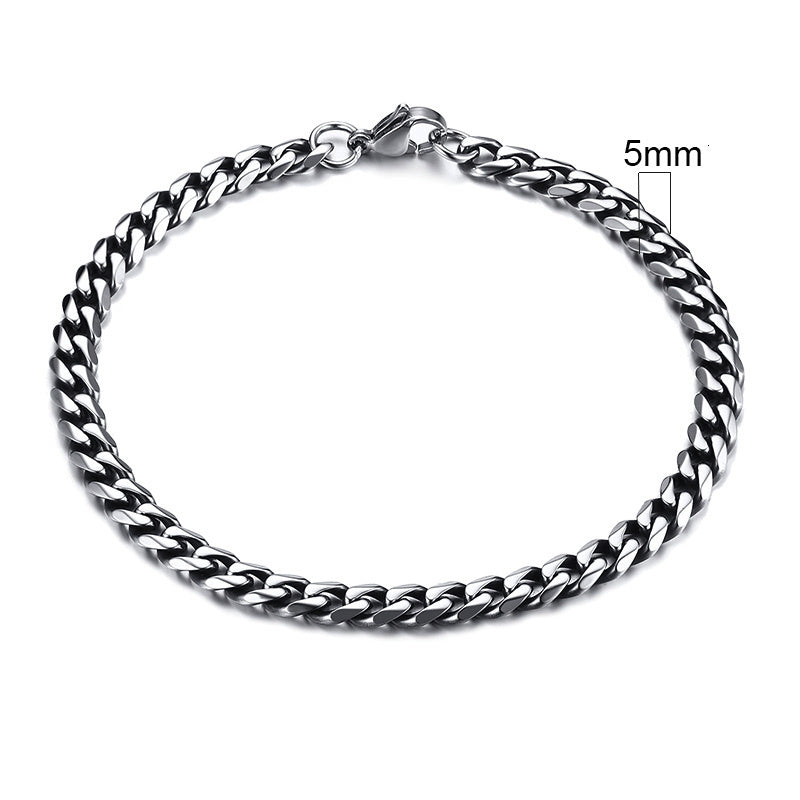 Unisex Bracelet Stainless Steel Gold Plated Simple Geometric Cuban Chain Design Packed Jewelry For Men Jewelry