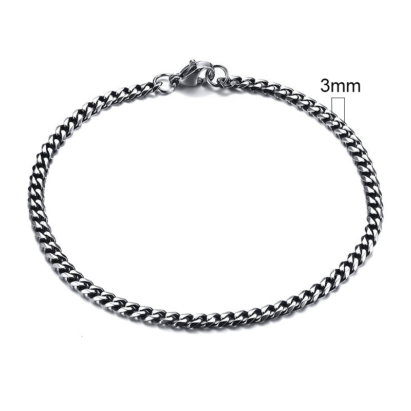 Unisex Bracelet Stainless Steel Gold Plated Simple Geometric Cuban Chain Design Packed Jewelry For Men Jewelry
