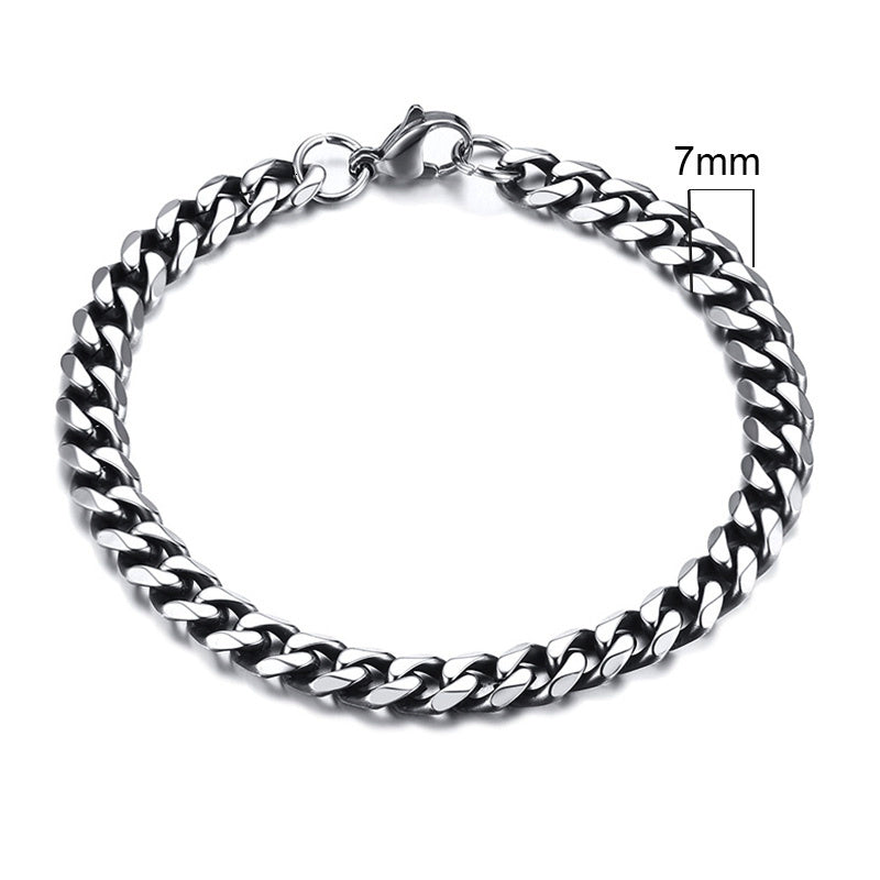 Unisex Bracelet Stainless Steel Gold Plated Simple Geometric Cuban Chain Design Packed Jewelry For Men Jewelry